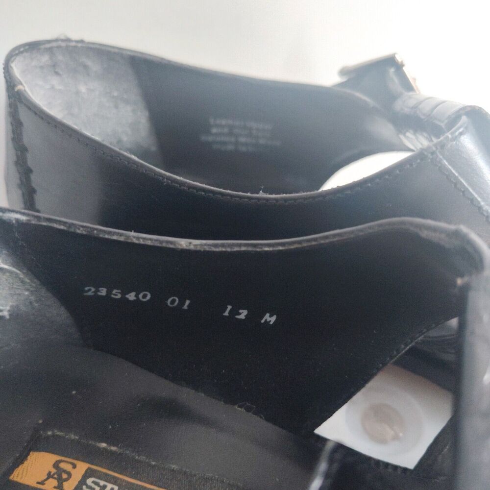 Stacy Adams Black Woven Leather Fisherman Sandals Size 12 Huarache Silver Buckle - Picture 9 of 13